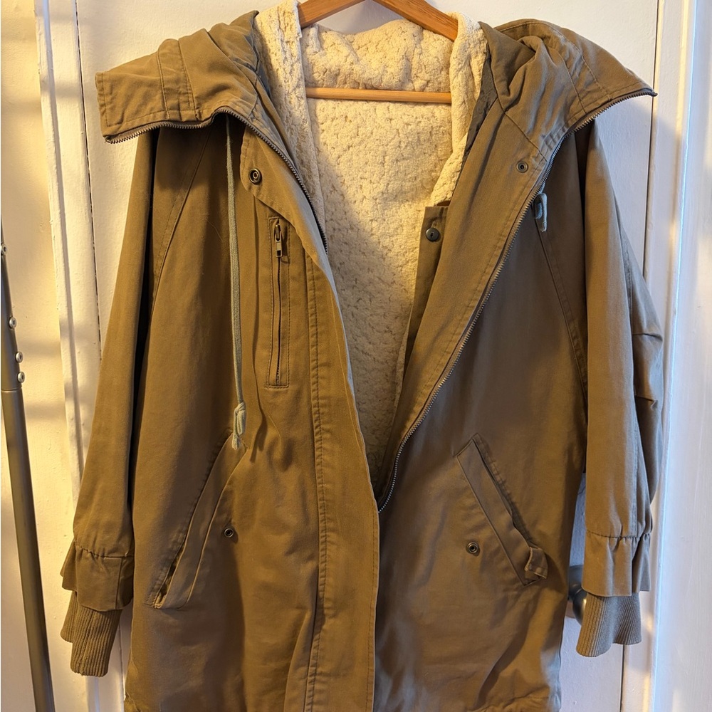 Korean - Women's Tan Hooded Jacket